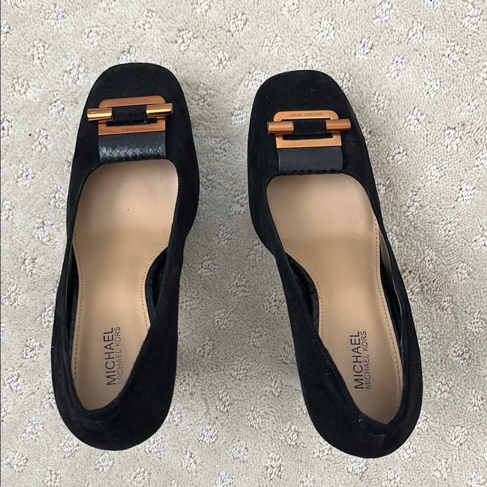 Michael Kors Black Women's Shoes with Gold Accent